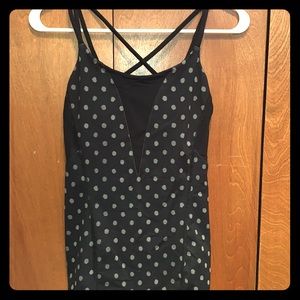 Lululemon black and grey polka dot tank